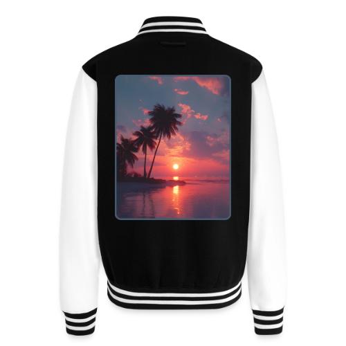 Tropical Sunset Ocean Reflection Design - Unisex College Sweat Jacket