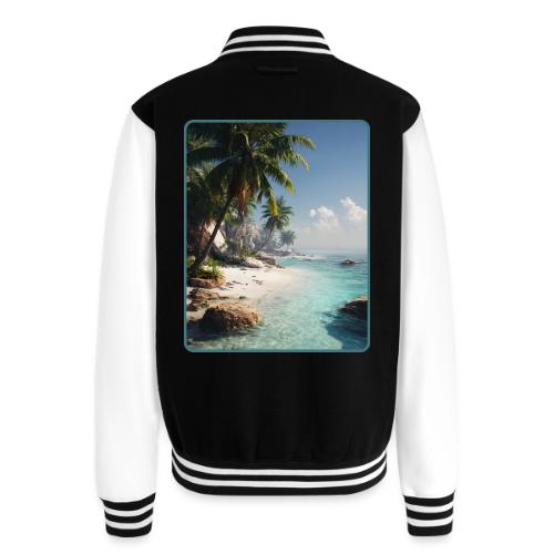 Tropical Beach Paradise Palm Design - Unisex College Sweat Jacket