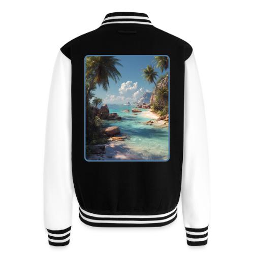 Tropical Island Paradise Ocean Design - Unisex College Sweat Jacket