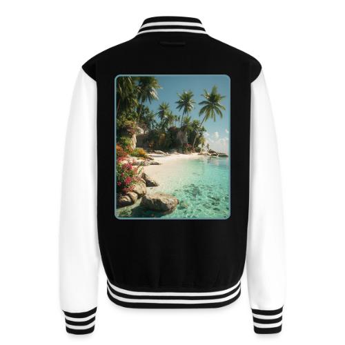 Serene Tropical Beach Floral Design - Unisex College Sweat Jacket
