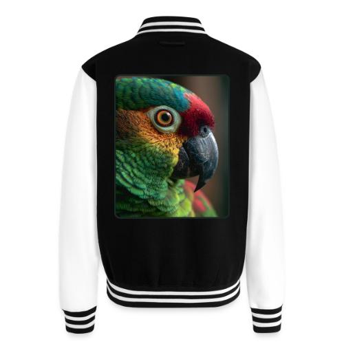 Colorful Parrot Close-Up Design - Unisex College Sweat Jacket