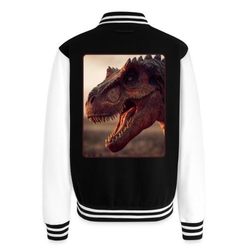 T Rex Roaring Close-Up Design - Unisex College Sweat Jacket