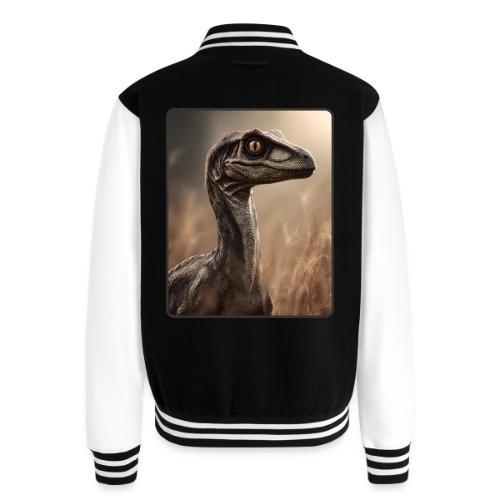 Velociraptor Feathered Portrait Design - Unisex College Sweat Jacket