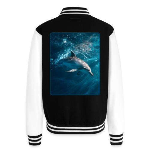 Dolphin Sunlit Ocean Serenity Design - Unisex College Sweat Jacket