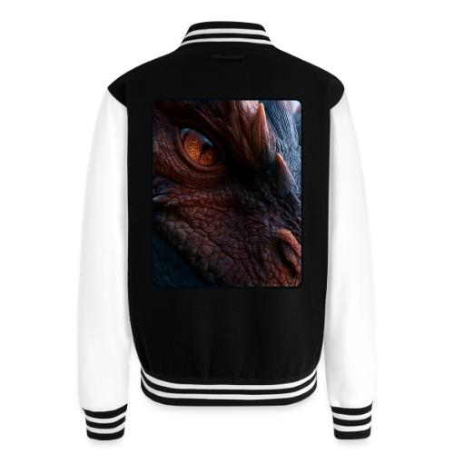 Fierce Ancient Dragon Portrait Design - Unisex College Sweat Jacket