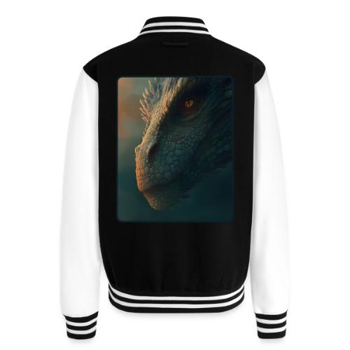 Golden Eye Dragon Close-Up Design - Unisex College Sweat Jacket