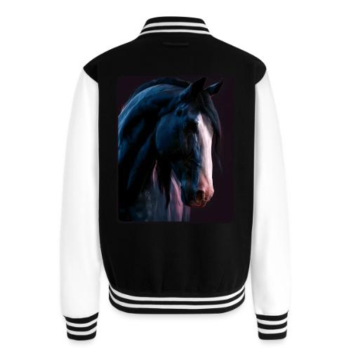 Noble Horse Cinematic Portrait Design - Unisex College Sweat Jacket