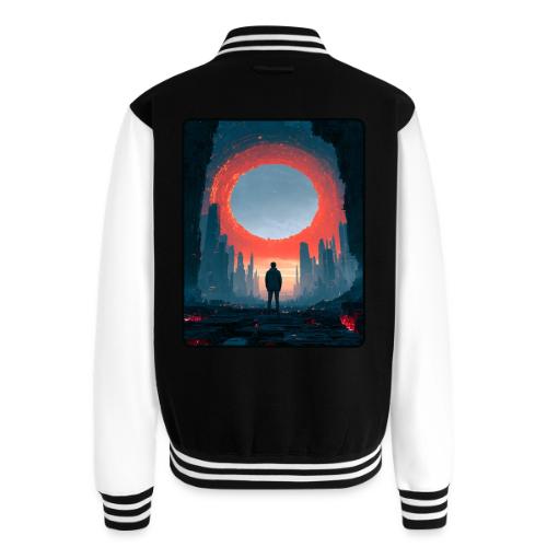 Cosmic Portal Future City Design - Unisex College Sweat Jacket