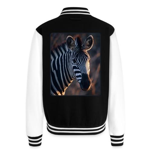 Majestic Zebra Sunset Portrait Design - Unisex College Sweat Jacket