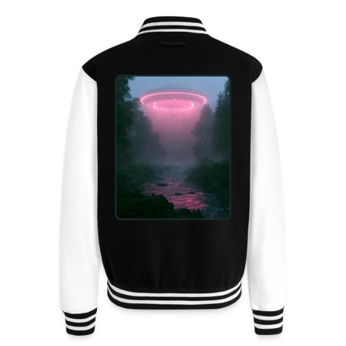 Neon UFO Forest River Design - Unisex College Sweat Jacket