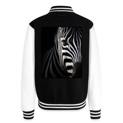 Zebra High Contrast Portrait Design - Unisex College Sweat Jacket