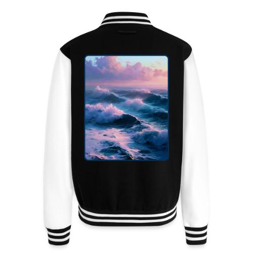 Dreamy Pastel Ocean Sunset Art - Unisex College Sweat Jacket