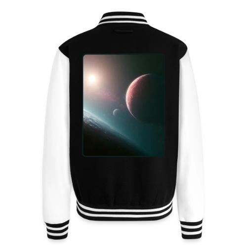 Deep Space Planet Horizon Art - Unisex College Sweat Jacket