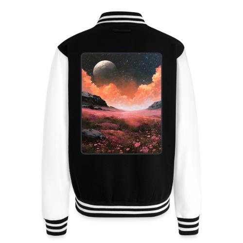Moonlit Fantasy Flower Landscape - Unisex College Sweat Jacket