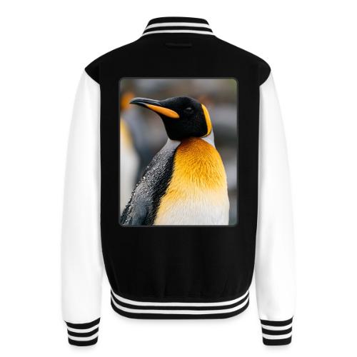 King Penguin Portrait Design - Unisex College Sweat Jacket