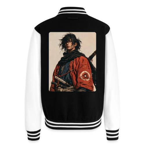 Young Samurai Warrior Portrait - Unisex College Sweat Jacket