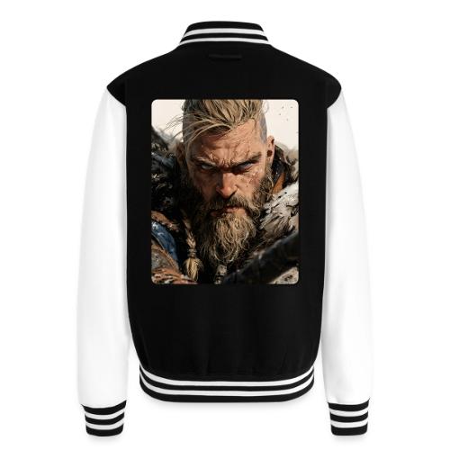 Fierce Viking Warrior Portrait - Unisex College Sweat Jacket