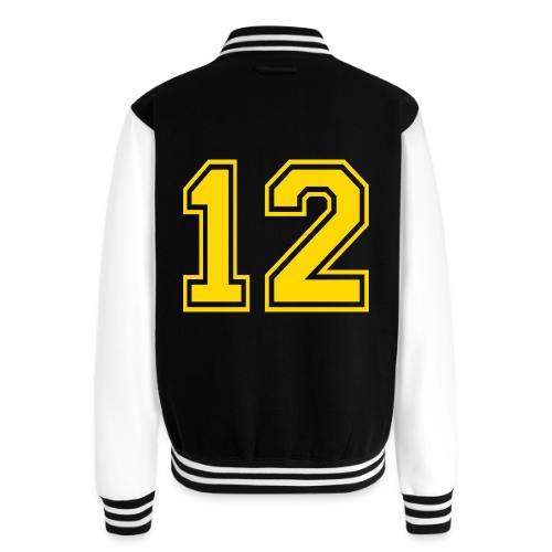 Number 12 in a classic athletic collegiate font - Unisex College Sweat Jacket