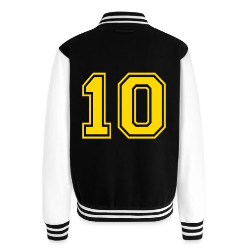 Number 10 in a classic athletic collegiate font - Unisex College Sweat Jacket