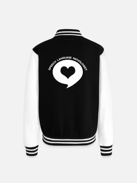 Speech Language Pathologist Heart Shirt - Unisex College Sweat Jacket - black/white
