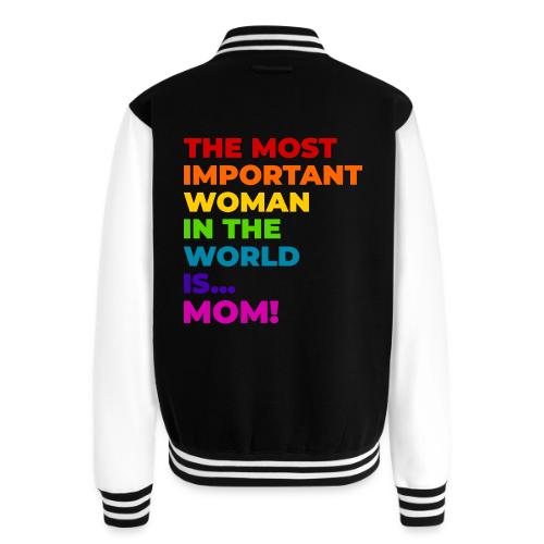 Mom: The Most Important Woman in the World - Unisex College Sweat Jacket