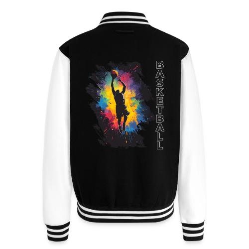 High Energy Basketball Paint Splatter Art - Unisex College Sweat Jacket