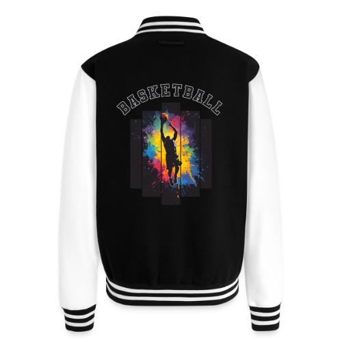 Basketball Slam Dunk Splash Design - Unisex College Sweat Jacket