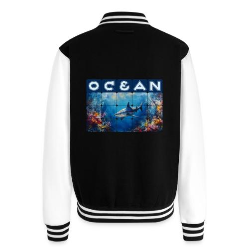Ocean: Synthwave Shark - Unisex College Sweat Jacket