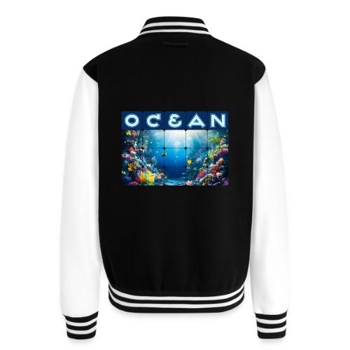 Ocean: Neon Reef Glow - Unisex College Sweat Jacket