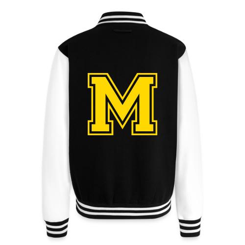Letter M – Capital Athletic Alphabet Monogram - Unisex College Sweat Jacket