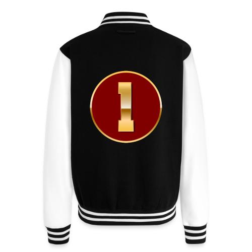 Number 1 in Gold Varsity Font - Unisex College Sweat Jacket