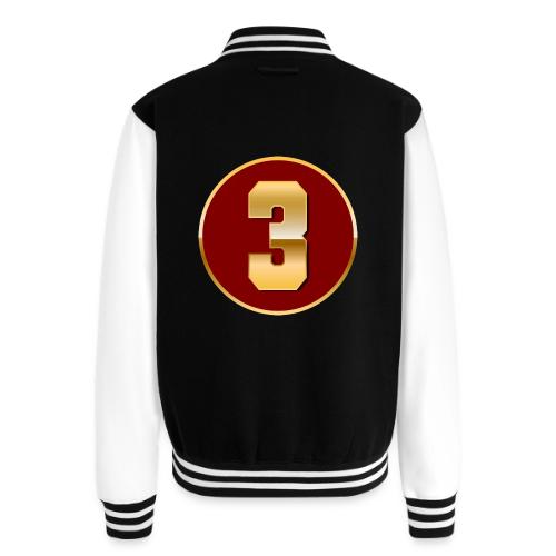 Number 3 in Gold Varsity Font - Unisex College Sweat Jacket
