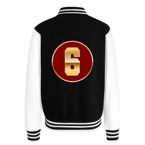 Number 6 in Gold Varsity Font - Unisex College Sweat Jacket