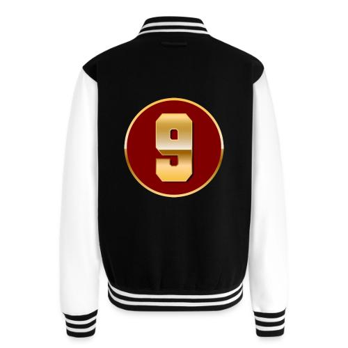 Number 9 in Gold Varsity Font - Unisex College Sweat Jacket