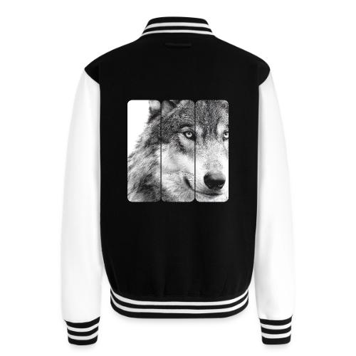Wolf Face Triptych: Silent Alpha - Unisex College Sweat Jacket