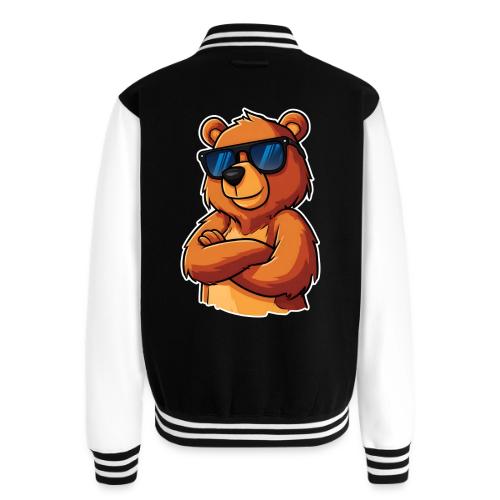 Cool Bear Sunglasses Cartoon Design - Unisex College Sweat Jacket
