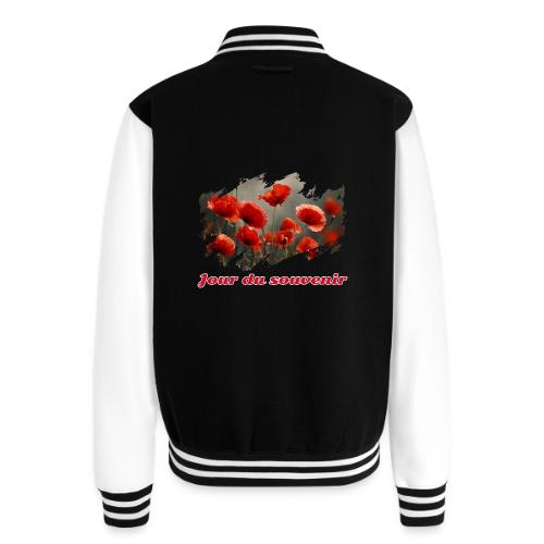 Remembrance Day with Poppies - Unisex College Sweat Jacket