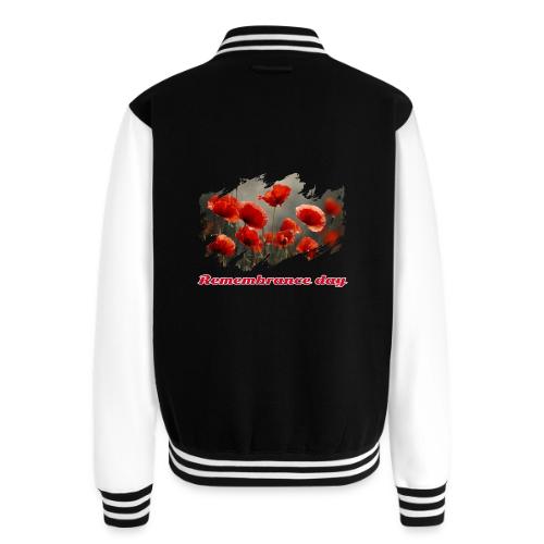 Remembrance Day with poppies - Unisex College Sweat Jacket