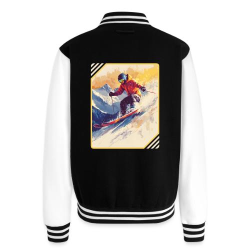 Skiing Through Snow Dreams - Unisex College Sweat Jacket
