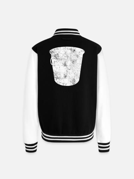 Pail Bucket Container - Unisex College Sweat Jacket - black/white