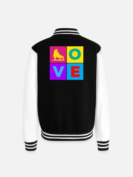 Love Figure Skating - Unisex College Sweat Jacket - black/white