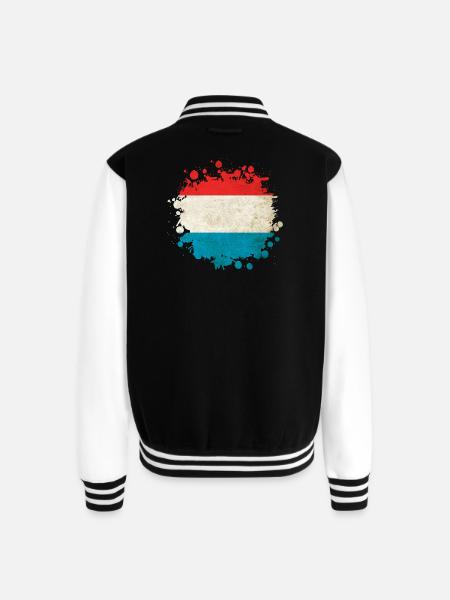 Luxembourg flags blob - Unisex College Sweat Jacket - black/white
