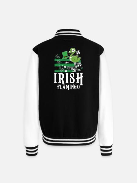 Irish flamingo - Unisex College Sweat Jacket - black/white
