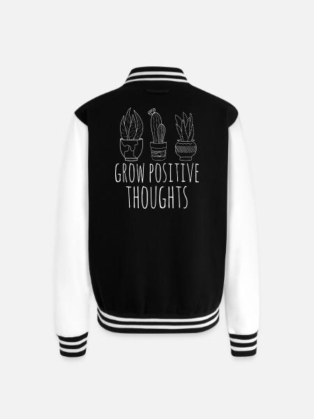 grow positive thoughts - Unisex College Sweat Jacket - black/white