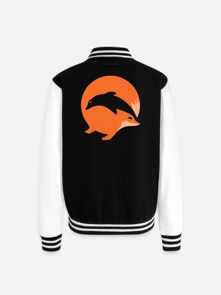 Fox or Dolphin in this fun optical illusion - Unisex College Sweat Jacket - black/white