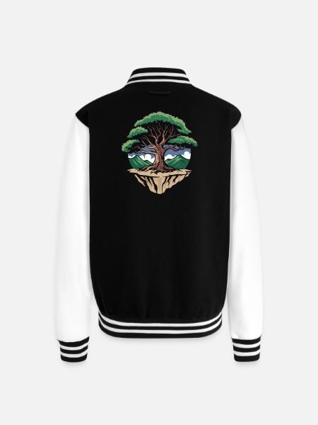 Floating Harmony Tree - Unisex College Sweat Jacket - black/white