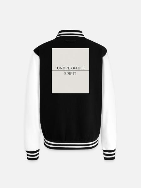 Unbreakable Spirit Motivational Minimal Shirt - Unisex College Sweat Jacket - black/white