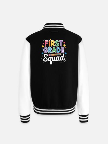First Grade Squad Back To School - Unisex College Sweat Jacket - black/white