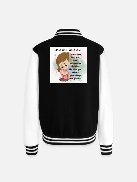 Positive Mindfulness Inspirational Design - Unisex College Sweat Jacket - black/white