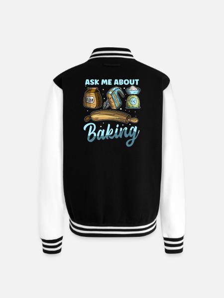 Bake Bakers Ask About Baking - Unisex College Sweat Jacket - black/white